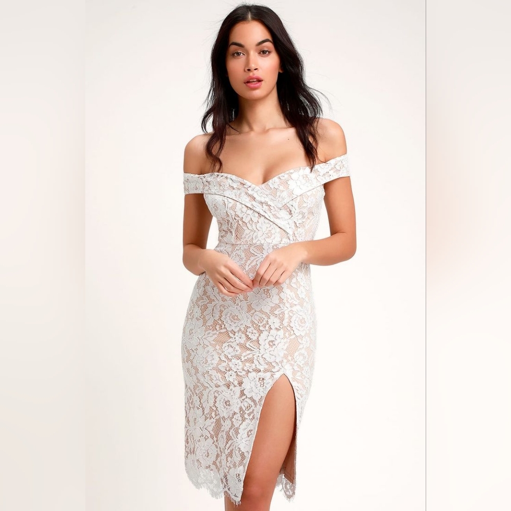 Lulu's Table for Two off the shoulder midi dress